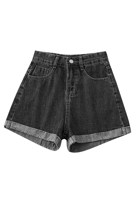 Women's High Waisted Denim Shorts 2026 Casual Summer Hot Short Jeans Vintage Patch Pocket Jeans Shorts