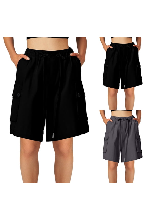 Women's Lounge Shorts High Waisted Elastic Waist Dressy Casual Bottoms for Coffee Run Errands Comfort