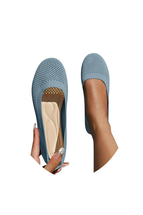 Women's Mesh Flats Shoes Breathable Ballet Flats Shoes Beige Comfortable Casual Dressy Mesh Shoes Slip On Ballerina Office Walking
