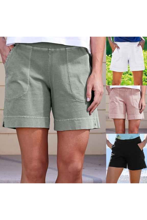 Women's Seersucker Shorts Summer Casual High Waisted Comfortable Breathable Shorts for Beach or Lounge Wear