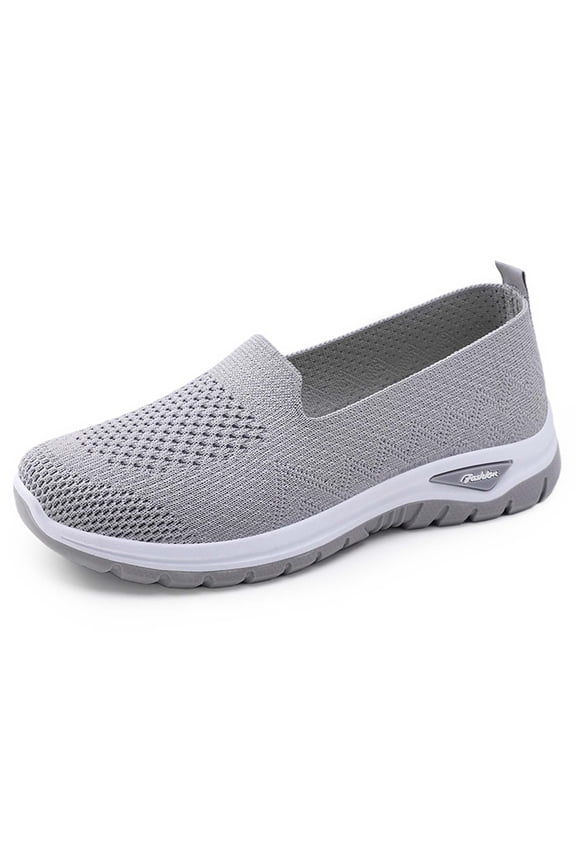 Women's -On Orthopedic Sneakers - Breathable Mesh Knitted Walking Shoes with Wide Width, Arch Support & Non- Sole - Lightweight Low-Top Design