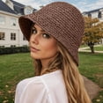 thumbnail image 1 of CHENge Women's Soft Straw Summer Hat Wide Brim Breathable Beach Bucket Cap For Outdoor Travel Gardening, 1 of 4