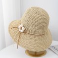 thumbnail image 1 of CHENge Women's Summer Straw Bucket Hat with Breathable Lace Cutout Design for Sun and Outdoor Travel, 1 of 3