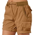 thumbnail image 1 of CHENge Womens Cargo Hiking Shorts,Summer Casual Elastic Waist Lightweight Athletic Shorts Workout Tactical Short With Pocket, 1 of 5