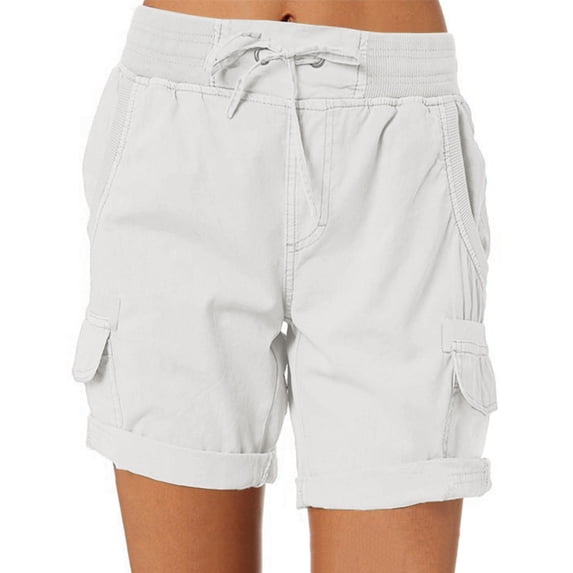 CHENge Womens Cargo Hiking Shorts,Summer Casual Elastic Waist Lightweight Athletic Shorts Workout Tactical Short With Pocket