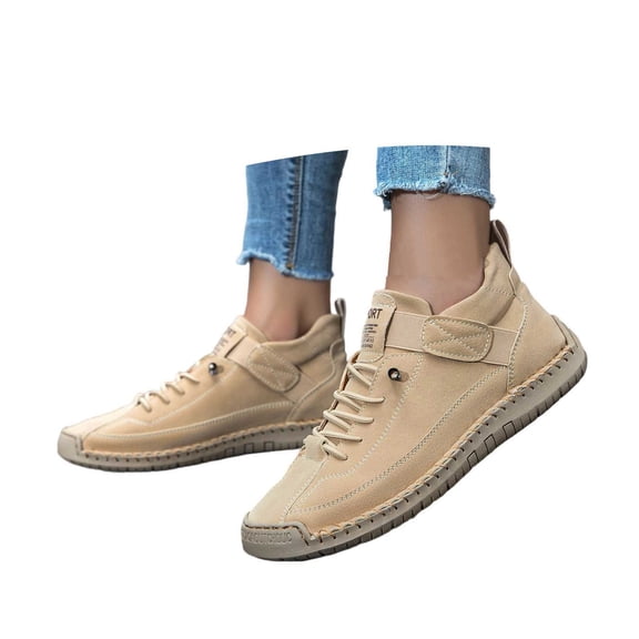 CHENge Womens Casual Shoes Ankle Chukka Boots Slip On Breathable Loafers Handmade Fashion Sneakers Mid top Walking Driving Flats Shoes