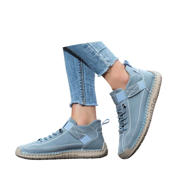 CHENge Womens Casual Shoes Ankle Chukka Boots Slip On Breathable Loafers Handmade Fashion Sneakers Mid top Walking Driving Flats Shoes