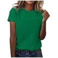 thumbnail image 1 of CHENge Womens T Shirts Graphic O-Neck Short Sleeve Fashion Breathable Women's Tees Solid Summer Clothes Casual Tshirts Basic Tee, 1 of 5