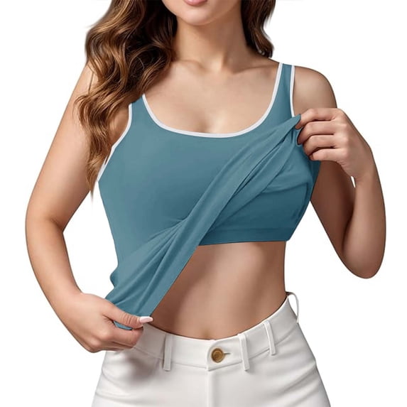 CHENge Womens Tank Tops with Built Racerback Sleeveless Tank Tops for Women Scoop Neck Undershirt Running Muscle Tank Yoga Shirts Lightweight Racerback Breathable Tee
