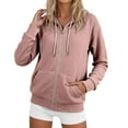 thumbnail image 1 of CHENge Womens Zip Up Hoodies Half Zip Hooded Sports Top Open Front Cardigan Jacket Fall Outfits with Pockets(Red,XL), 1 of 4