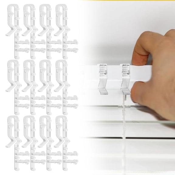 CHENjy 12 Pcs Clear Blind Clips for Valance, Hidden Valance Clips, Acrylic No Drill Holders, 2 Inch Plastic Retainer for Horizontal Window Blinds Replacement