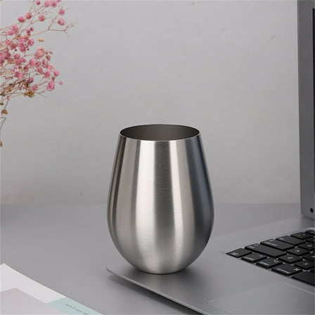 CHENjy 17oz Stainless Steel Stemless Wine Glasses - Unbreakable Metal Wine Tumblers for Pool, Camping & Travel, BPA Free & Dishwasher Safe