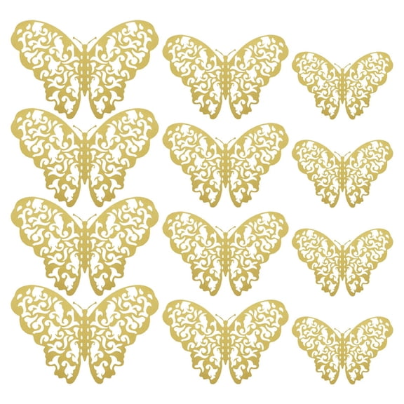 CHENjy 3D Butterfly Wall Stickers Multicolor 12 Pcs 3 Sizes Home Wall Decorations Butterfly Wall Mural Decal Set for Living Room Bedroom