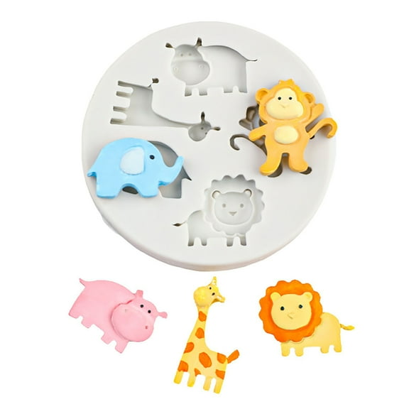 CHENjy Animal Silicone Mold Set - 3D Giraffe/Lion/Monkey Shapes for Chocolate Cupcakes, Fondant Decor & DIY Candles, Party Baking Essentials
