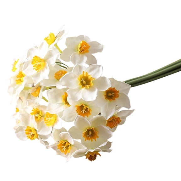 CHENjy Artificial Daffodil Flowers Bouquet Anti Fade Silk Flower Arrangement for Home Wedding Decor High Quality Realistic Long Lasting No Maintenance Indoor Outdoor Decorative