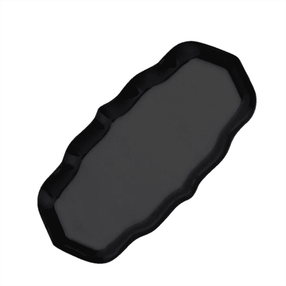 CHENjy Black Metal Serving Tray - 8.66" x 4.3" Decorative Display Tray - Multi-Purpose for Kitchen Counter, Bar & Makeup - Ideal Gift for Housewarming & Wedding