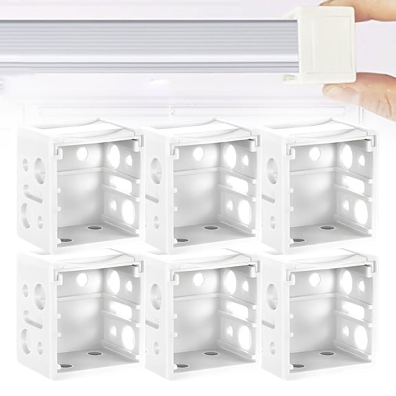 CHENjy Blind Brackets Box Mounting Bracket, Heavy Duty Plastic Headrail Holder, Easy Install Fixing Clip for Window Blinds 6 PCS
