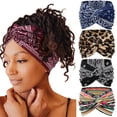 thumbnail image 1 of CHENjy Boho Headbands For Women, Black Knotted Headband, Elastic Turban Headbands, Non Slip Printed Sport Hair Wrap, Cloth Made Fashion Hair Accessory for Daily Casual Outdoor Matching, 1 of 7