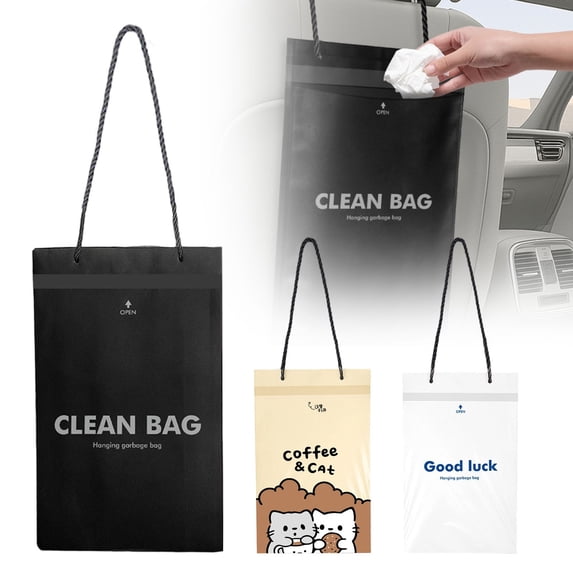 CHENjy Car Trash Bags, 50 Count Car Garbage Bag Hanging Disposable, Leak Proof Odor Control for Road Trip Travel, Beige