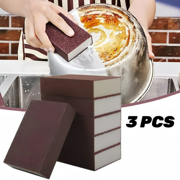 CHENjy Carborundum Cleaning Sponges - Heavy Duty Rust Remover for Pots & Pans, Chemical-Free Scrubber for Kitchen, Bathroom & Outdoor Use