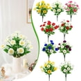 thumbnail image 1 of CHENjy Cemetery Flowers for Grave Red Fake Silk Bouquet, UV Resistant Outdoor Artificial Arrangement for Memorial Day Veterans Day Headstone Decoration, Red, 1 of 7