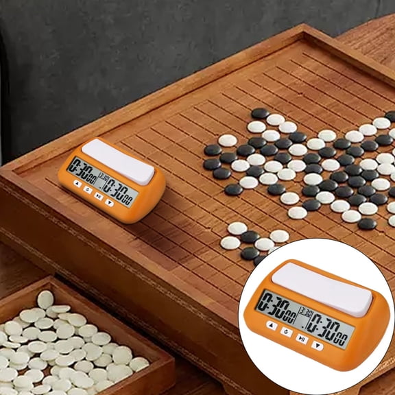 CHENjy Chess Clock, Digital Game Timer, Board Game Countdown Clock, Battery Powered Electronic Chess Timer for Tournament Play and Match Competition, Orange