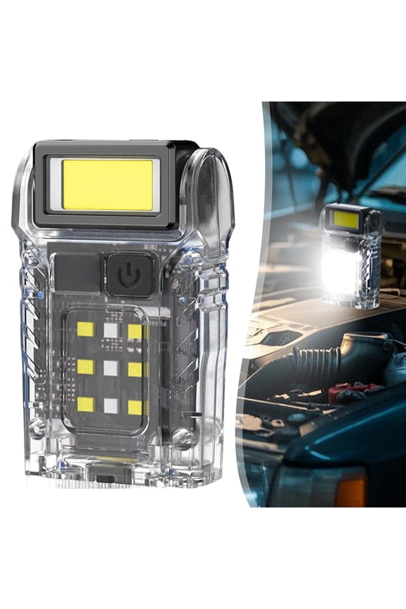 Clip On Keychain Flashlight USB Rechargeable LED Work Light Rotating Head Portable Pocket Torch for Outdoor Working Walking Dog 2.75*1.69*1.06 in