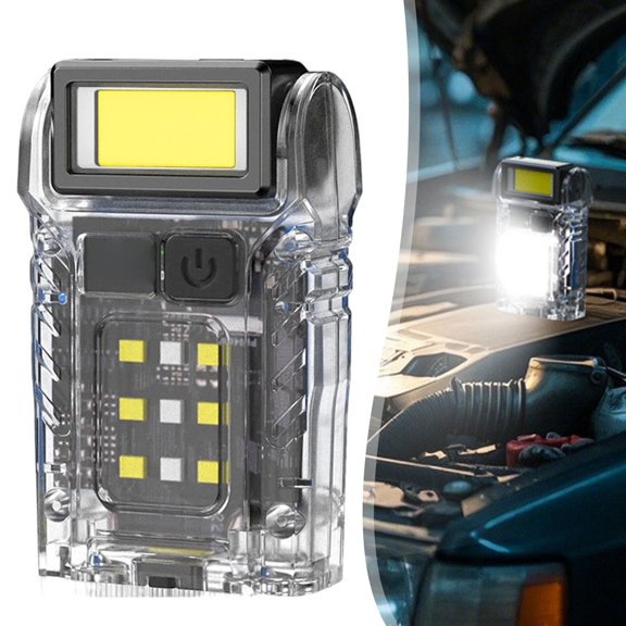 CHENjy Clip On Keychain Flashlight USB Rechargeable LED Work Light Rotating Head Portable Pocket Torch for Outdoor Working Walking Dog 2.75*1.69*1.06 in