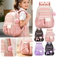 thumbnail image 1 of CHENjy CuteBowknot Girls Backpack, Lightweight Water-Resistant Bookbag, Padded Straps Large Capacity, Purple, 1 of 6