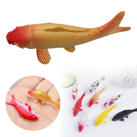 CHENjy DIY Fish Tank Decorations Miniature Fish Figurines Desktop Ornament Realistic Statues for Dollhouse Miniature Garden Creative Landscaping Gold