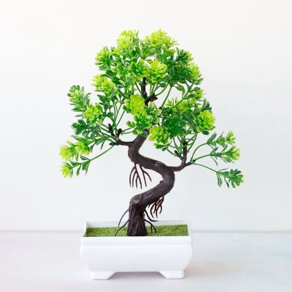 CHENjy Desk Display Japanese Bonsai Tree Artificial Plants Greenery Zen Garden Home Decor for Office Living Room Table Green