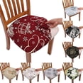 thumbnail image 1 of CHENjy Dining Chair Covers, Stretch Printed Slipcover with Polyester Spandex, Removable Washable Seat Protector for Kitchen Room, Red, 1 of 7