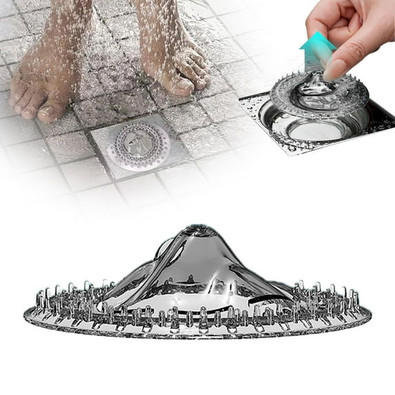 CHENjy Disposable Iceberg Shower Drain Hair Catcher – 10-Pack Fine Mesh Covers for Bathtub & Sink, Prevents Clogs & Odors, Easy Install – Stylish Bathroom Decor