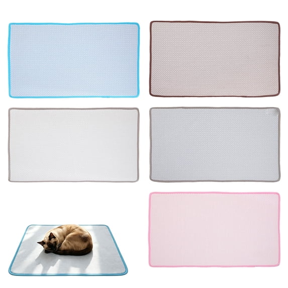 CHENjy Dog Ice Mat, Cat Cooling Pad, Soft 3D Massage Bumps Washable Polyester Pet Sleeping Mat with Non Slip Mesh Bottom, Blue, XS