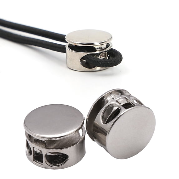 CHENjy Double Hole Rope Lock Spring Button Toggle End Fitting for Backpack Hoodie Shoelaces 0.55*0.37 in