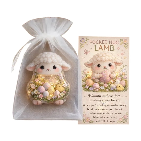 CHENjy Easter Plush Toys Pocket Hug Plush with Adorable Sheep Chick Design Illustrated Easter Greeting Card Perfect Spring Gift