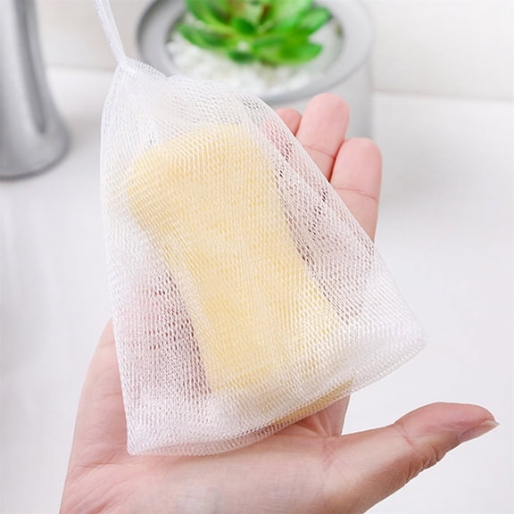 CHENjy Foaming Soap Net, Exfoliating Mesh Bag for Face Wash, Quick Lather Shower Sponge Puff, Moisturizing Rich Foam Generator, Gentle Cleansing Tool for All Skin Types