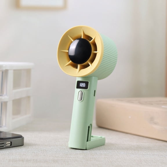 CHENjy Handheld Fan Portable Digital Display 120 Speed Levels USB Rechargeable Personal Travel Fan for Outdoor Camping Commute Essentials Green 1 PC