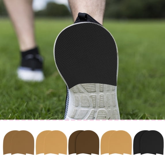 CHENjy Heel Tips Replacement Natural Rubber Half Soles, Wear-Resistant Cuttable Shoe Repair Protector with Anti-Slip Grip for Walking Comfort, Brown