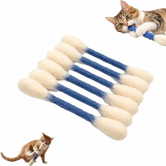 CHENjy Interactive Cotton Cat Chew Toys Long Lasting Design for Indoor Fun and Teething Support Blue
