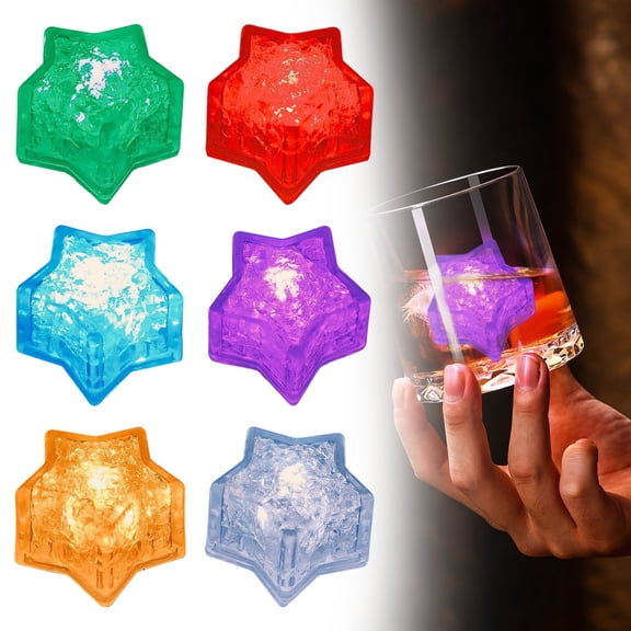 CHENjy Light Up Bath Toy, Star Shaped Sensory Toys, Colorful Floating Bathtub Lights , Water Activated Glowing Cube for Shower Pool, Novelty Fun Gift, Blue