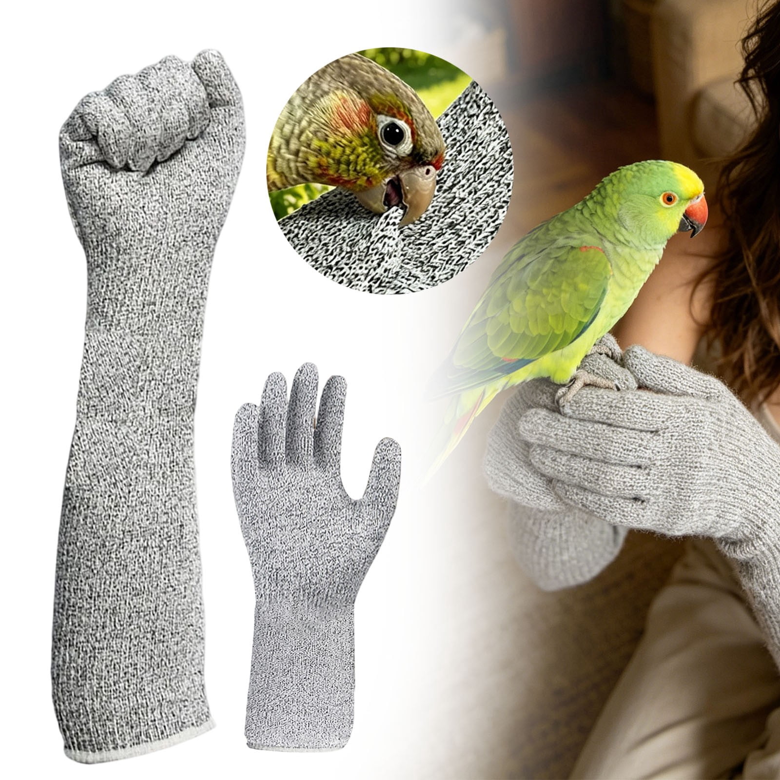 CHENjy Long Cut Sleeve Guards with Glove, Thorn Proof Garden Gloves for Men and Women, Arm Protector, 9.84 in