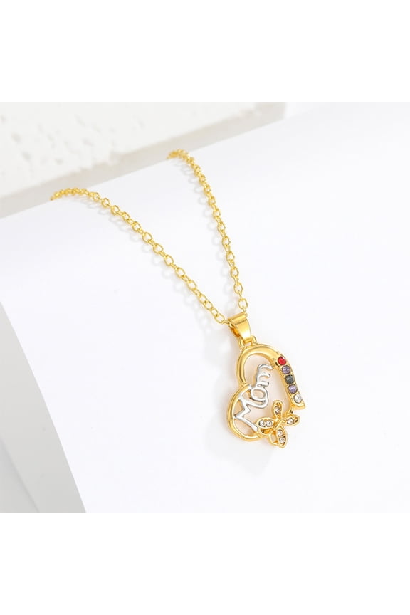 MOM Necklace Meaningful Ornament Fashion Dainty Jewelry for Women Mothers Day Gift Sentimental Necklace for Mom Birthday Gold