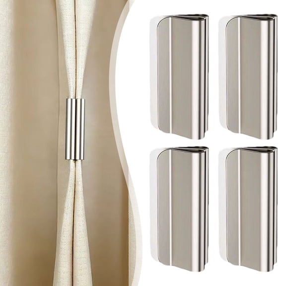 CHENjy Magnetic Closure, Strong Metal Hold Curtains Closed Clips for Indoor Drapes, Tool-Free Detachable Heavy Duty Fasteners 8 PCS Value Pack