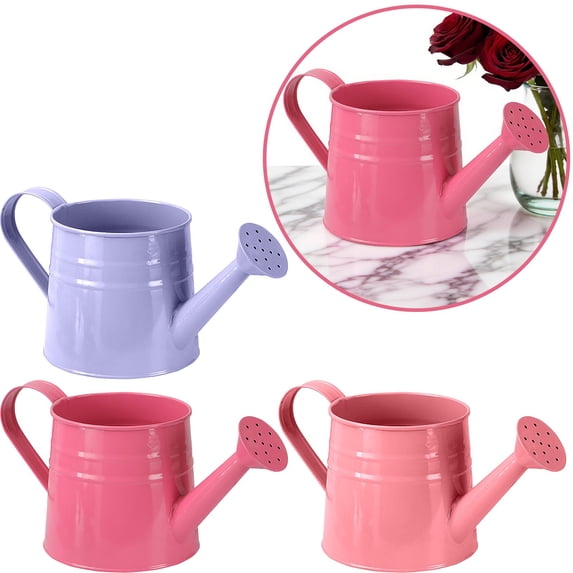 CHENjy Metal Watering Can, 4L Large Garden Watering Can with Ergonomic Handle and Powder-Coated Finish for Outdoor Patios, Lawns, and Flower Beds, 1.06 Gal, Purple