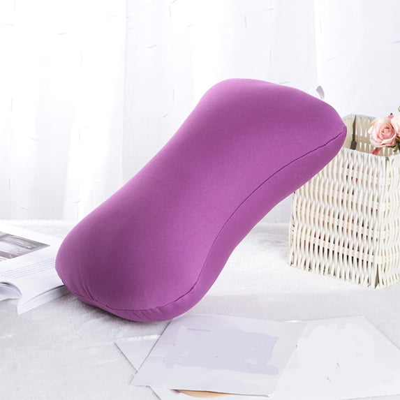CHENjy Microbead Bone Pillow, Tube Bolster Neck Support, Soft Travel Headrest for Home Sofa Bed and Car Riding Purple