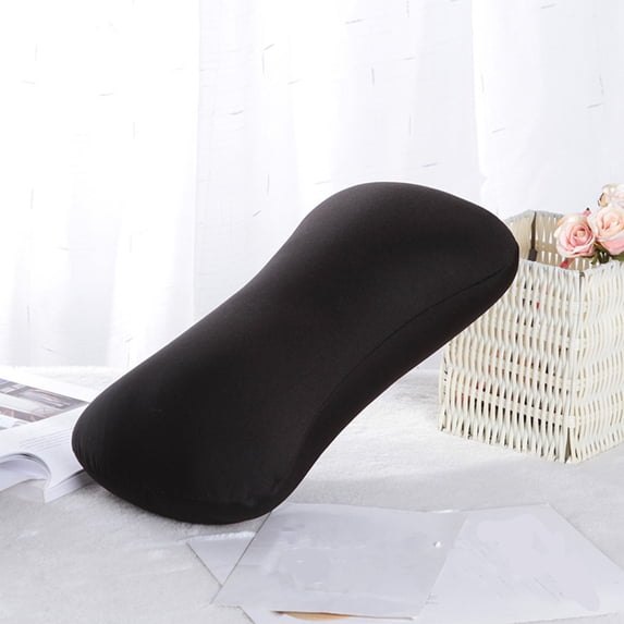 CHENjy Microbead Neck Pillow, Bone Shape Travel Support Pillow, Cervical Headrest Cushion for Car Plane Office Sleeping Black