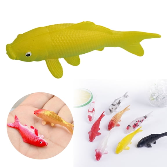 CHENjy Miniature Fish Figurines Desktop Ornament Realistic Statues for DIY Fish Tank Decorations Creative Landscaping Aquarium Decor Yellow