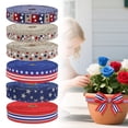 thumbnail image 1 of CHENjy Patriotic Linen Ribbon, Red White Blue American Flag Ribbon For Wreath Bows, 4th Of July Memorial Day DIY Crafts Decor，1PC, 1 of 7