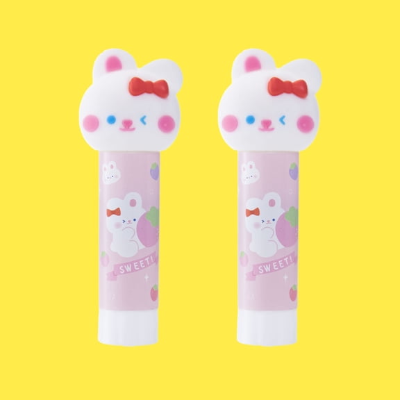 CHENjy Permanent Clear Glue Stick Bow Bunny for Office Craft Stationery Wrinkle Free Washable Photo Safe 3.54*1.18 in
